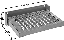Image of Product. Front orientation. Contains Annotated. Steps. Fold-Up Steps, Style 4.