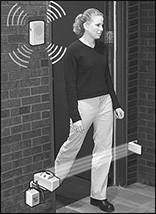 Image of ProductInUse. Front orientation. Audible Alarms. Motion-Sensing Door Chimes.