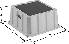 Image of Product. Front orientation. Contains Annotated. Step Stools. Nestable Step Stools, 1 Step.