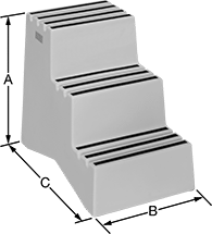 Image of Product. Front orientation. Contains Annotated. Step Stools. Step Stools, Style 6.