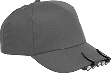 Image of ProductInUse. Shown with Brimmed Hat (Sold Separately). Front orientation. Headlamps. Lights for Brimmed Hats.