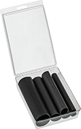 Image of Product. Front orientation. Heat-Shrink Tubing. Harsh-Environment Heat-Shrink Tubing Assortments, Plastic Boxes.