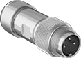 Image of Product. Front orientation. Metric Circular Connectors. Washdown M16 Connectors, Plugs.