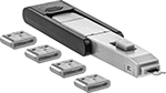 Image of Product. Front orientation. Data Port Locks. USB Port Locks.