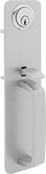 Image of Product. Key Locking Pull Handle with Thumb Piece. Front orientation. Door Handles and Knobs. Push Bars, Key Locking Pull Handle with Thumb Piece.