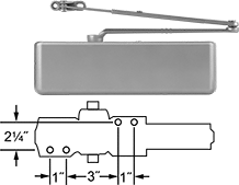 Image of Product. Front orientation. Contains Annotated. Door Closers. High-Traffic Door Closers, Style H.
