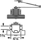 Image of Product. Front orientation. Contains Annotated. Door Closers. Style B.