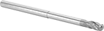Image of Product. Front orientation. End Mills. Long-Reach Carbide Ball End Mills for Mold Making, 3 Flutes.