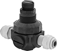 Image of Product. Front orientation. Pressure-Regulating Valves. Pressure-Regulating Valves with Push-to-Connect Fittings for Food and Beverage.