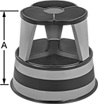 Image of Product. Front orientation. Contains Annotated. Step Stools. Rolling Step Stools, Style 1.