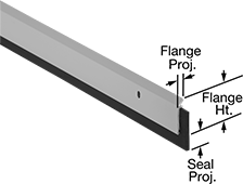 Image of Product. Neoprene/Neoprene Foam Flat Weatherstripping Seal. Front orientation. ZoomedIn view. Contains Annotated. Weatherstripping. Bottom-Mount Weatherstripping, Flat Weatherstripping Seal, 1 1/4" Flange Height.