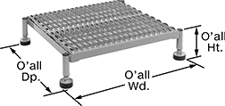 Image of Product. Front orientation. Contains Annotated. Work Platforms. Work Platforms, With 1 Step, Assembled.