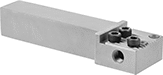 Image of Product. Cartridge Holders—Straight Shank. Front orientation. Lathe Tool Insert Holders. Quick-Change Cartridges for Cutoff, Profiling, and Grooving Lathe Tool Inserts with Two Cutting Edges.