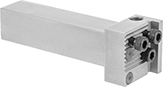 Image of Product. Cartridge Holders—90°&nbsp;Angle Shank. Front orientation. Lathe Tool Insert Holders. Quick-Change Cartridges for Cutoff, Profiling, and Grooving Lathe Tool Inserts with Two Cutting Edges.