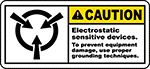Image of Product. Front orientation. Labels. Illustrated Electrical Hazard Labels , Caution—Electrostatic Sensitive Devices To Prevent Equipment Damage Use Proper Grounding Techniques.