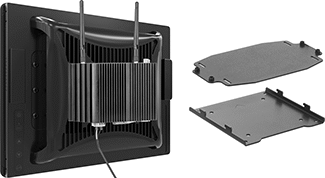 Image of ProductInUse. For Computers with Atom X6425E. Front orientation. Contains MultipleImages. Computer Mounting Brackets. Rugged Computers, .