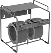 Image of ProductInUse. Bench and Wall Mount for 2 Sanding Rolls. Front orientation. Sanding Abrasive Dispensers. Dispensers for Sanding Rolls, For Rolls, For 2 Rolls, Bench Mount, Wall Mount, For 6" Maximum Roll OD.