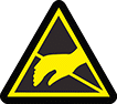 Image of Product. Front orientation. Labels. Electrical Hazard ISO Labels , Static Sensitive Hazard Symbol.