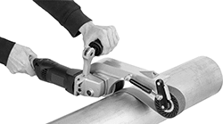 Image of ProductInUse. Style A. Front orientation. Style A. Electric Belt Sanders for Curved Surfaces.