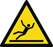 Image of Product. Front orientation. Labels. Slip and Fall Prevention ISO Labels , Slippery Surface Symbol.