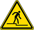 Image of Product. Front orientation. Labels. Slip and Fall Prevention ISO Labels , Step Down Hazard Symbol.