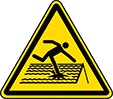 Image of Product. Front orientation. Labels. Slip and Fall Prevention ISO Labels , Fragile Roof Warning Symbol.