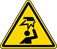 Image of Product. Front orientation. Labels. Slip and Fall Prevention ISO Labels , Watch Your Head Hazard Symbol.