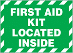 Image of Product. Front orientation. Labels. First-Aid Labels , First Aid Kit Located Inside.
