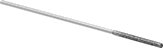 Image of Specification. Front orientation. 1.5" Diamond Surface Length. Round Diamond Files.