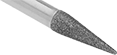 Image of Specification. Front orientation. ZoomedIn view. Tapered File. Point Diamond Files, Point.
