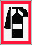 Image of Product. Front orientation. Labels. Fire Equipment Labels , Fire Extinguisher Symbol.