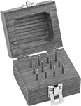 Image of Product. Front orientation. Burs. Bur Sets, 12 Pieces, Wood Box.