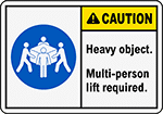 Image of Product. Front orientation. Labels. Safe-Lifting Labels , Caution—Heavy Object Multi-Person Lift Required.