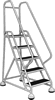High-Stability Rolling Platform Ladders with Handrail