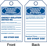 Image of Product. Front orientation. Contains Annotated, MultipleImages. Tags. Lockout/Tagout Management Tags.