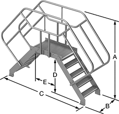 Image of Product. Front orientation. Contains Annotated. Crossover Stairs. Crossover Stairs.
