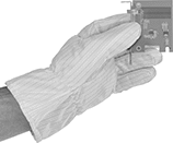 Image of ProductInUse. Front orientation. Gloves. Heat-Protection Static-Dissipative Gloves, Nomex Fabric.
