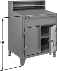Image of Product. Front orientation. Contains Annotated. Desks. Heavy Duty Stand-Up-Height Desks, Style C.