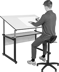 Image of ProductInUse. Back orientation. Stools. Leaning Stools .