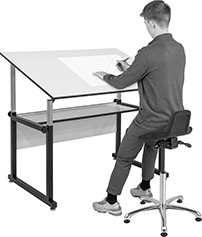 Image of ProductInUse. Front orientation. Stools. Clean Room Stools , Style H.