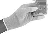 Image of ProductInUse. Front orientation. Gloves. Static-Dissipative Inspection Gloves.