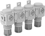 Image of Product. Front orientation. Compressed Air Regulator Manifolds. Compressed Air Regulator Manifolds, Style B.