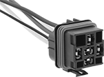 Image of Product. Front orientation. Relay Sockets. Weatherproof Vehicle Relays, Sockets with Wire Leads.