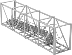 Image of ProductInUse. Partially Assembled. Front orientation. Ladders. Unassembled Rolling Platform Ladders.