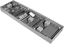 Image of ProductInUse. Unassembled. Front orientation. Ladders. Unassembled Rolling Platform Ladders.