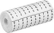 Image of Product. Front orientation. Wire Markers. Assorted-Character Adhesive-Back Wire Marker Rolls .