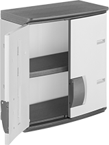 Image of Product. Front orientation. Cabinets. Plastic Wall-Mount Shelf Cabinets.