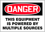 Image of Product. Front orientation. Labels. Electrical Hazard Labels , Danger—This Equipment is Powered by Multiple Sources.