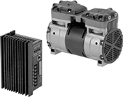 Image of Product. Front orientation. Air Compressor/Vacuum Pumps. Oil-Free DC Electric Air Compressor/Vacuum Pumps, Style A.