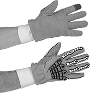 Image of ProductInUse. Knit Cuff. Front orientation. Knit Cuff. Heavy Duty Cold-Protection Gloves.